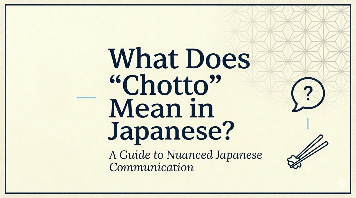 What Does “Chotto” Mean in Japanese? (Why It Can Mean “No”)